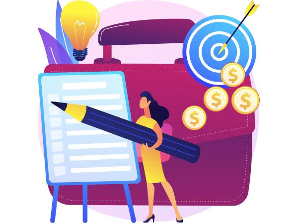 Project planning abstract concept vector illustration. Project plan creation, schedule management, business analysis, vision and scope, timeline and timeframe estimate, document abstract metaphor.