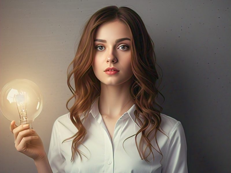 a_girl_stand_in_front_of_wall_and_hold_bulb-transformed